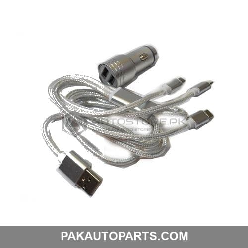 Car Mobile Charger with 3in1 Charging Cable