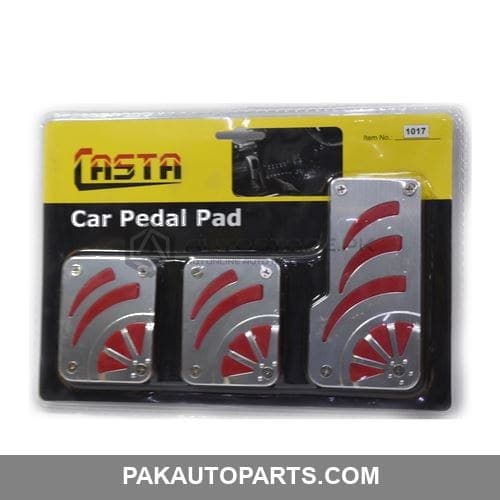 Aluminium Car Pedal Pad Red a Silver
