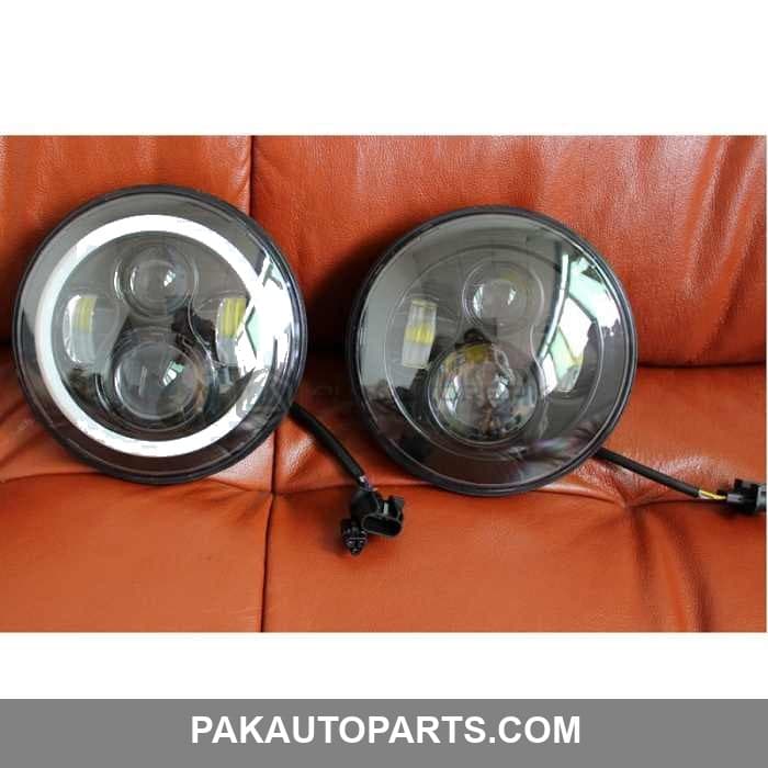 Jeep LED Projection Headlight with Round DRL 7-inches