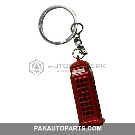Red Telephone Booth Metal Key Chain