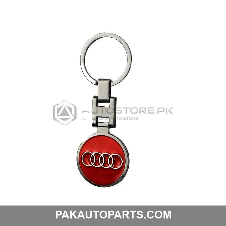 Red Chrome Audi Metal Key Chain