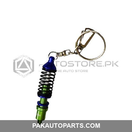 Green and Blue Spring Metal Key Chain