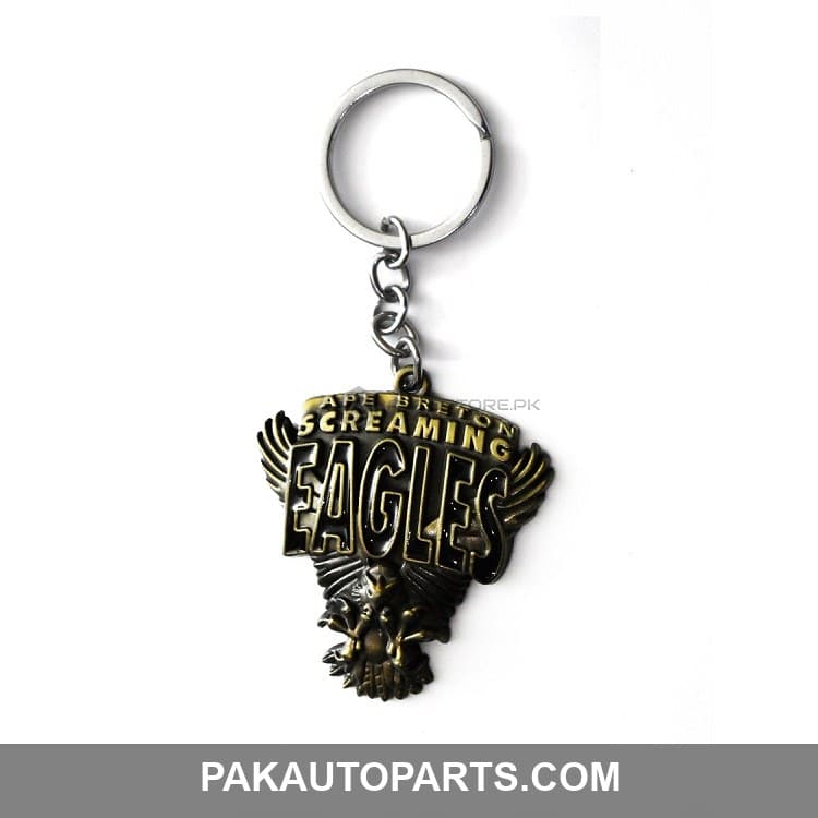 Black and Gold Eagles Metal Key Chain