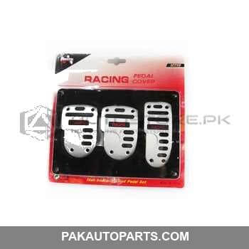Pedal Cover Racing Silver & Black - MT-03