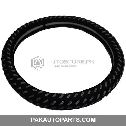 Steering Cover Black With Grey Pattern