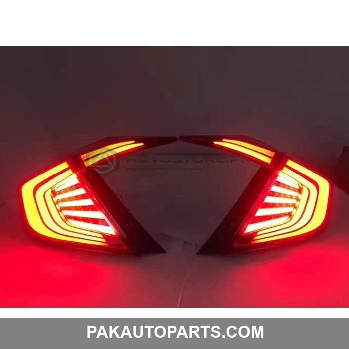 Honda Civic Back Lava Tail Lamps Red 2016-2021