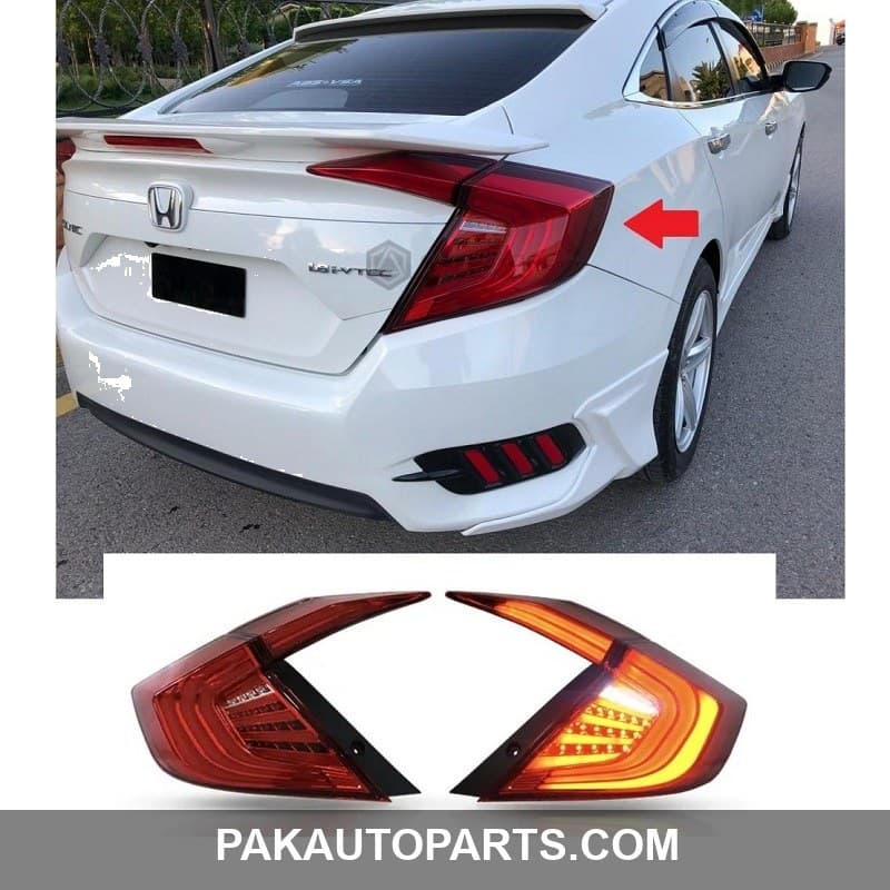 Honda Civic Sequential Running Lava Tail Lamp Without Smoke V3 2016-2021