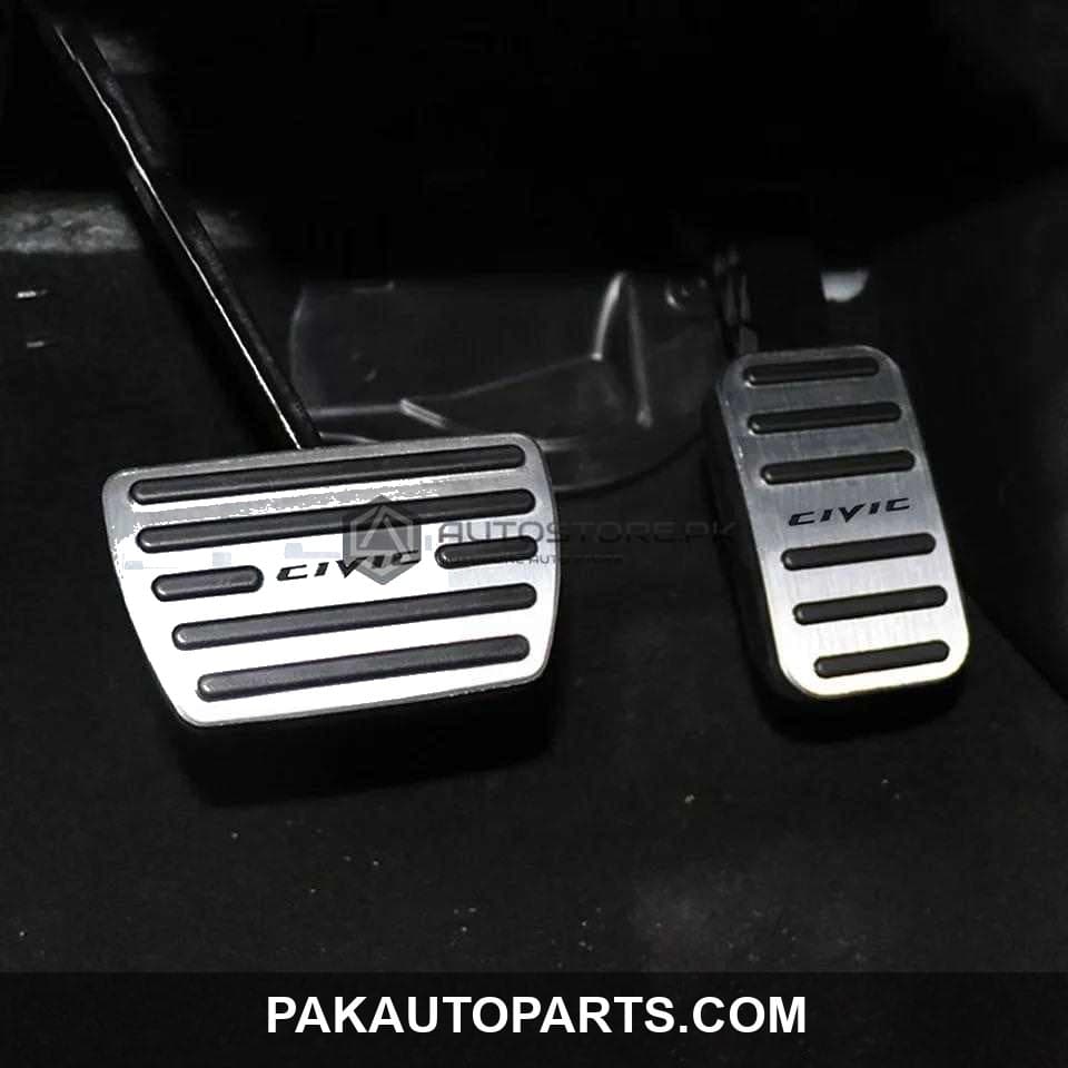 Honda Civic Black and Silver Pedal Cover 2016-2021