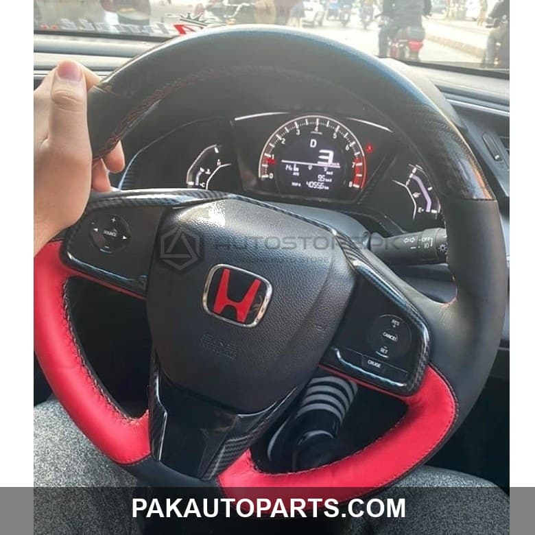 Honda Civic Carbon Fiber Steering Wheel Cover 2016-2021
