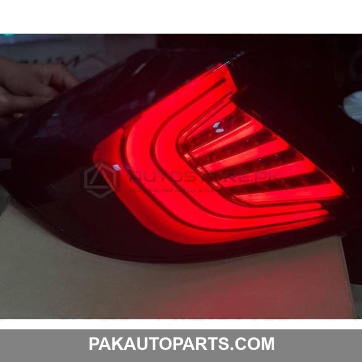 Honda Civic Sequential Running Lava Tail Lamps Smoke V3 2016-2021