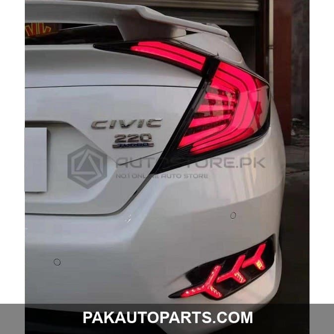 Honda Civic Sequential Running Lava Tail Lamps V2 2016-2021