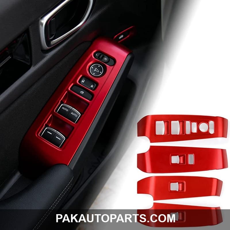 Honda Civic Power Window Trim Red 2022-2023