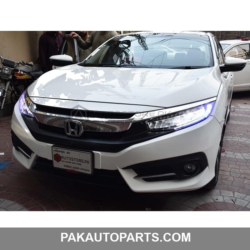 Honda Civic LED Sequential Blue Touch V2 Breath Start Style Headlights 2016-2021