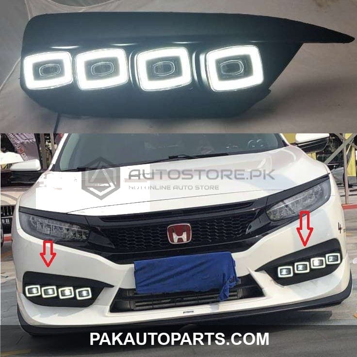 Honda Civic Bugatti Style DRL Fog Lamp 2016-2021