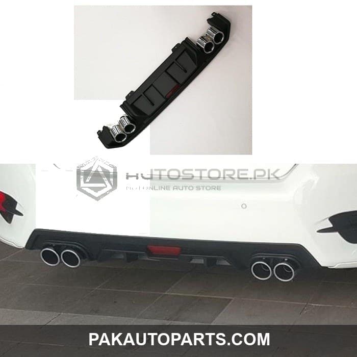 Honda Civic Kantara Style Dual Exhaust Diffuser Black 2016-2021