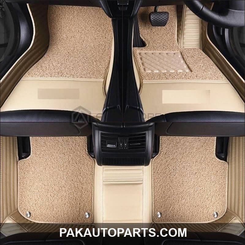 Toyota Yaris 9D Floor Mats Horizontal Stitch Beige With Beige Grass 2020-2023