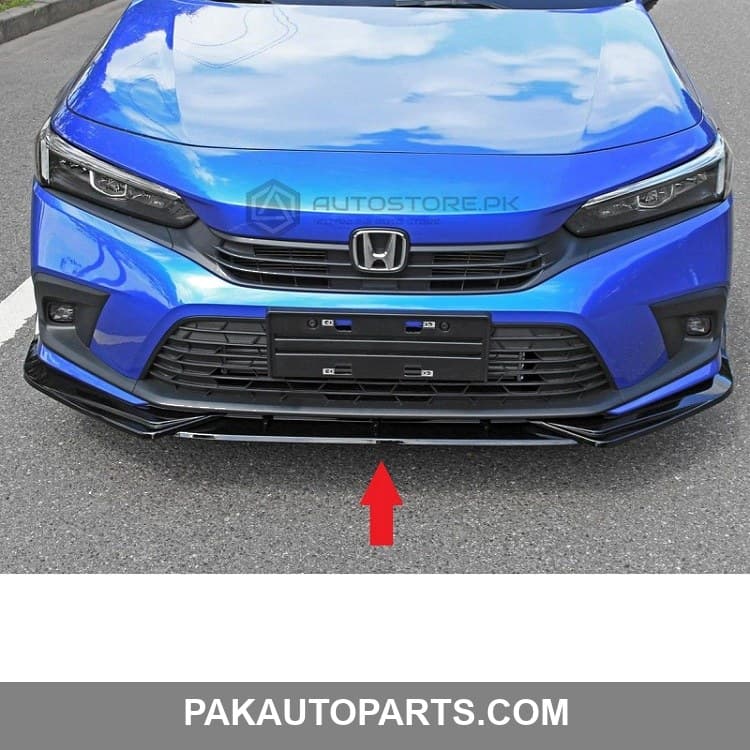 Honda Civic Mugen Style / V1 Style Front Bumper Splitter Glossy Black 2022-2023