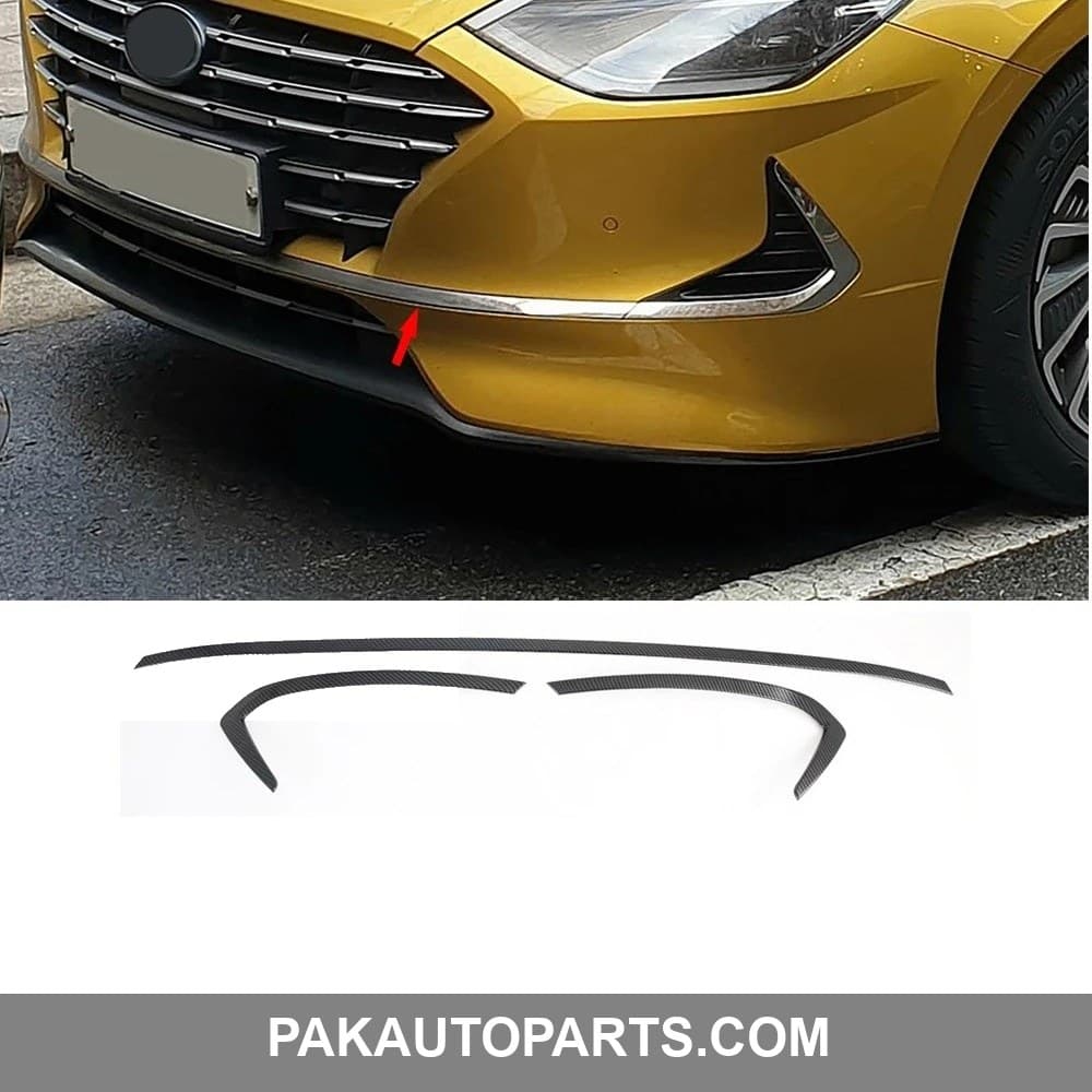 Hyundai Sonata Front Bumper Lower Trim & Fog Lamps Carbon Fiber Trim 2021-2023
