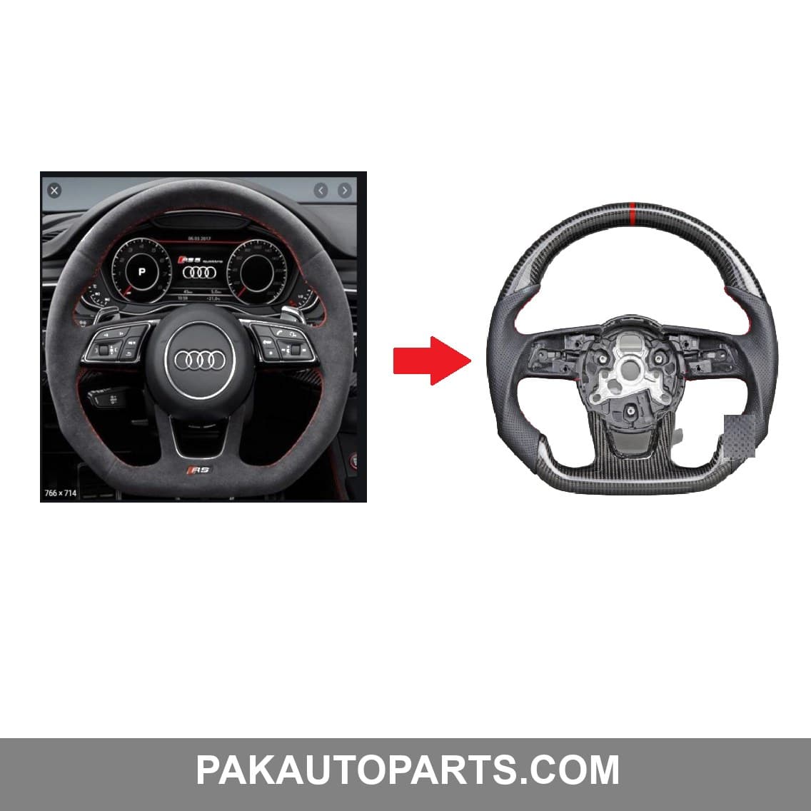 Carbon Fiber Steering For Audi S3 S4 S5 RS3 RS4 RS5 RS6 2017-2020