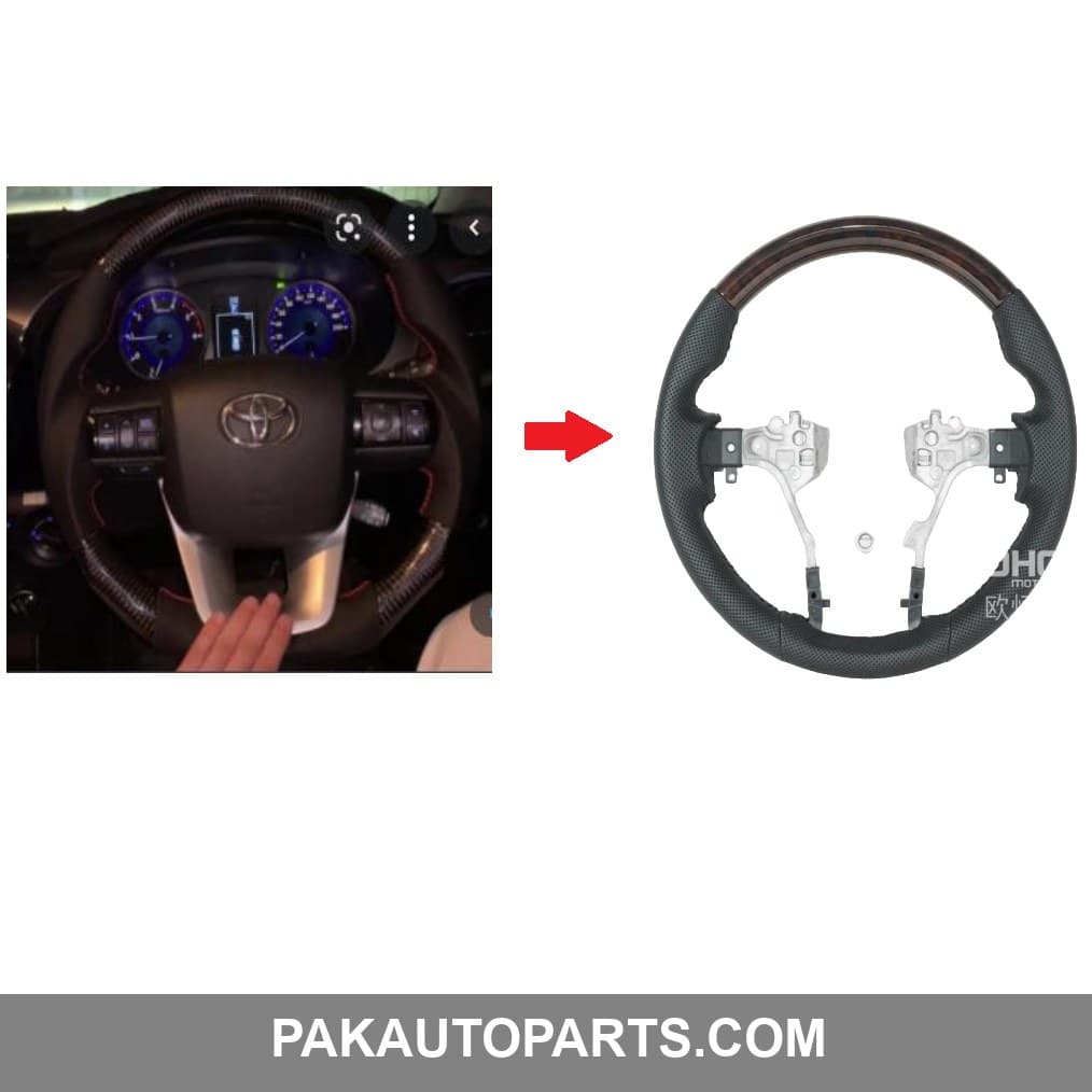 Wood Leather Steering For Toyota Revo 2015-2020