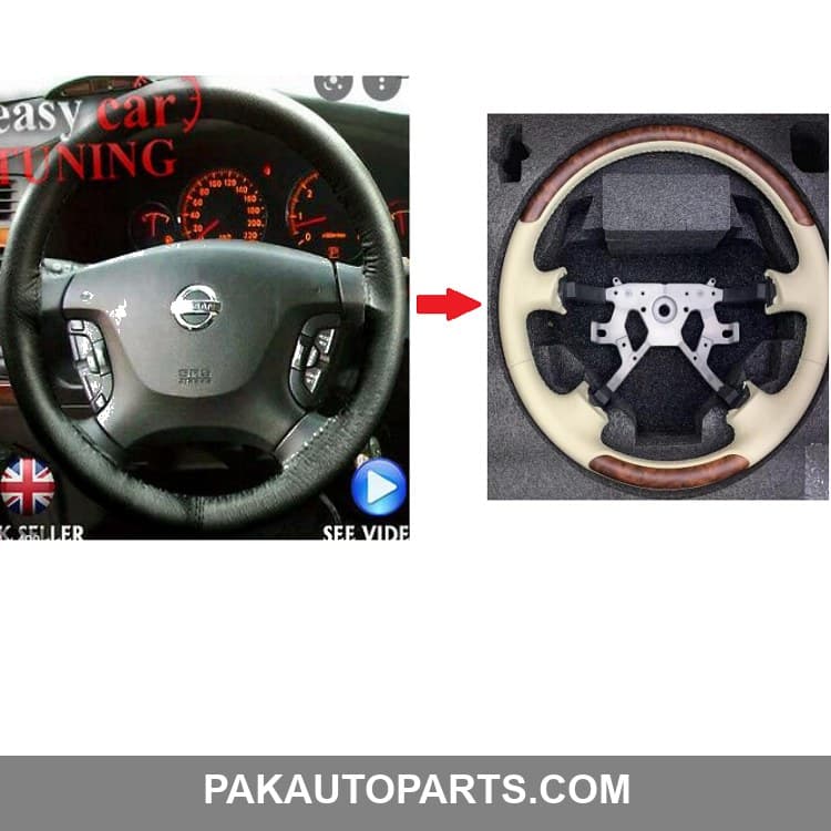 Wood Leather Steering V2 For Nissan Y61
