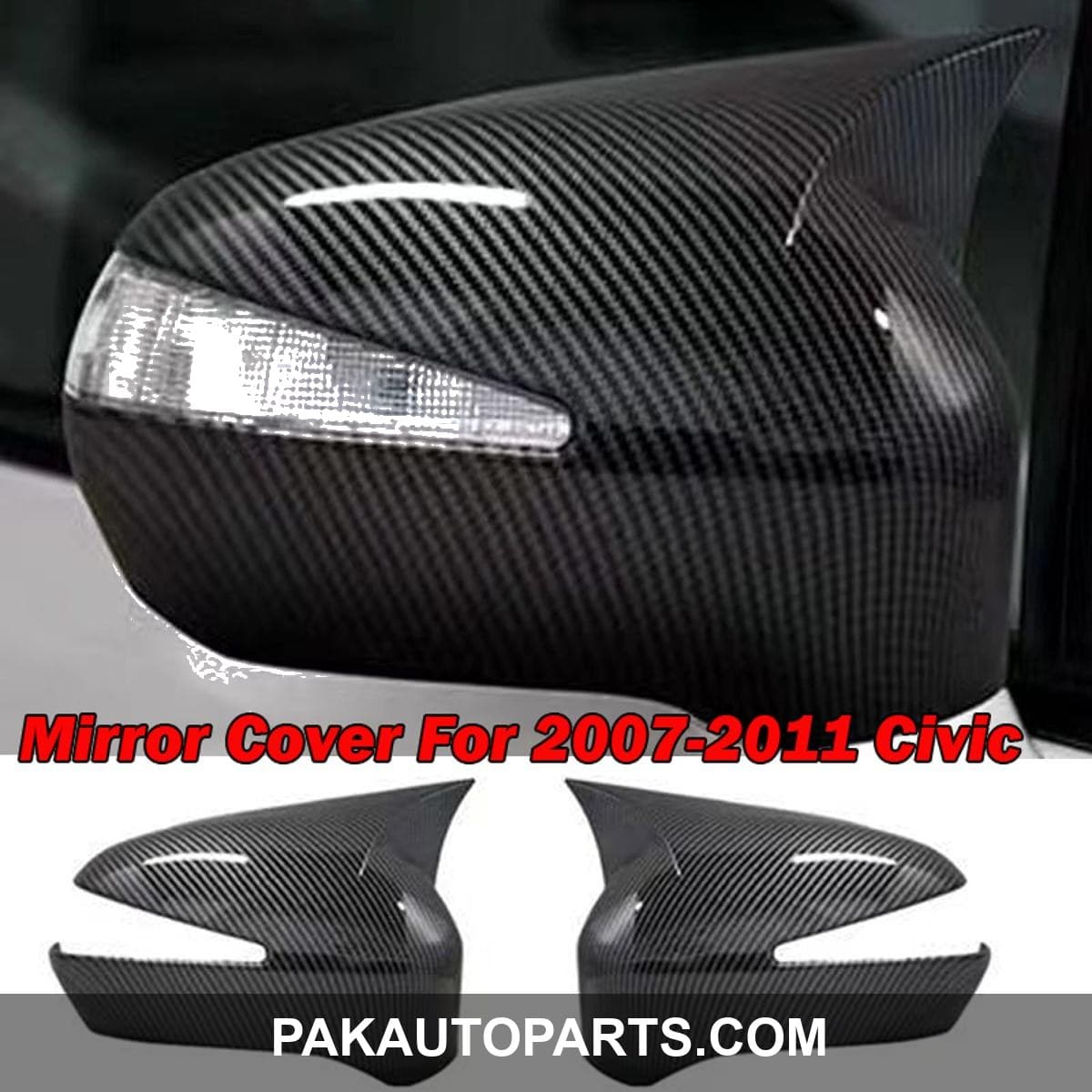 Honda Civic Reborn Carbon Fiber Batman Style Side Mirror Covers 2006-2012