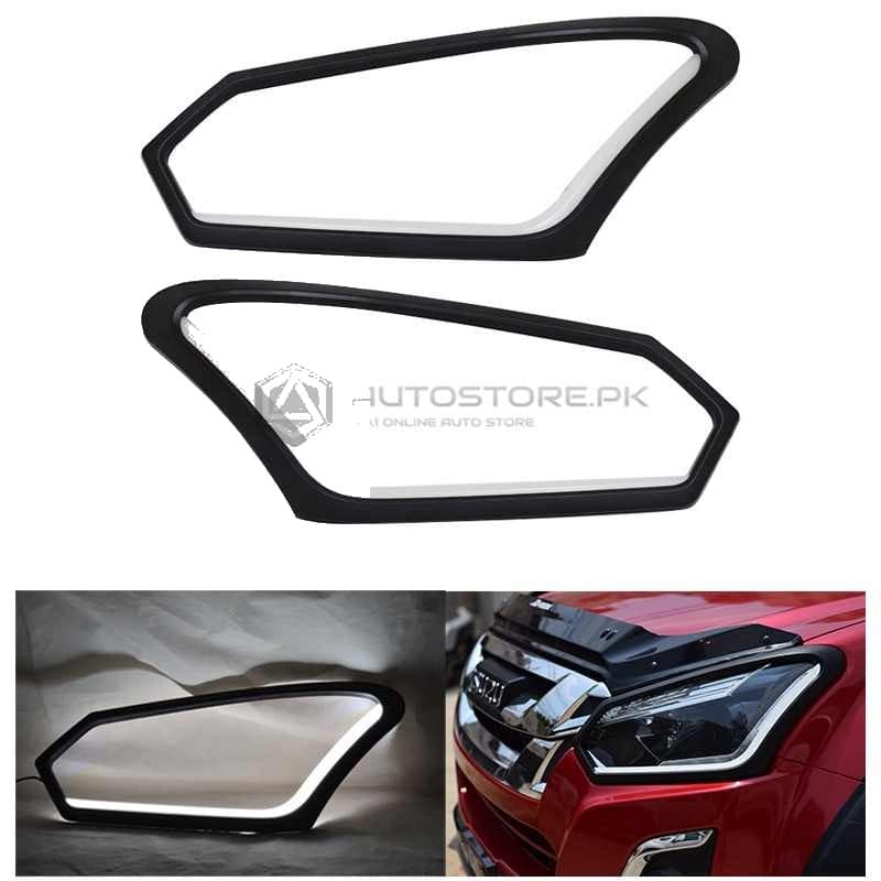 Isuzu D-Max Headlight Led Cover Black 2018-2019