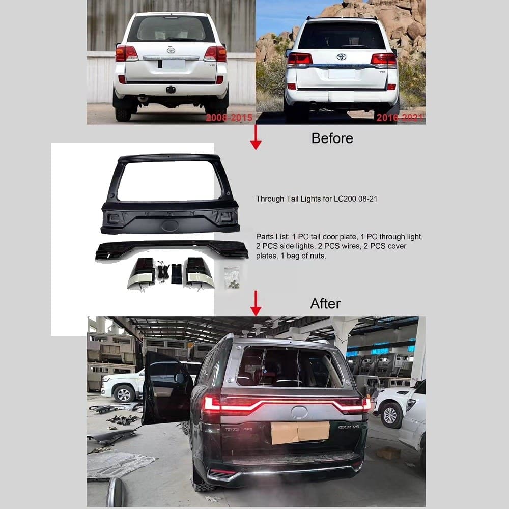 Toyota Land Cruiser FJ200 | LX570 LX600 Style Tail Lamps with Trunk 2010-2016