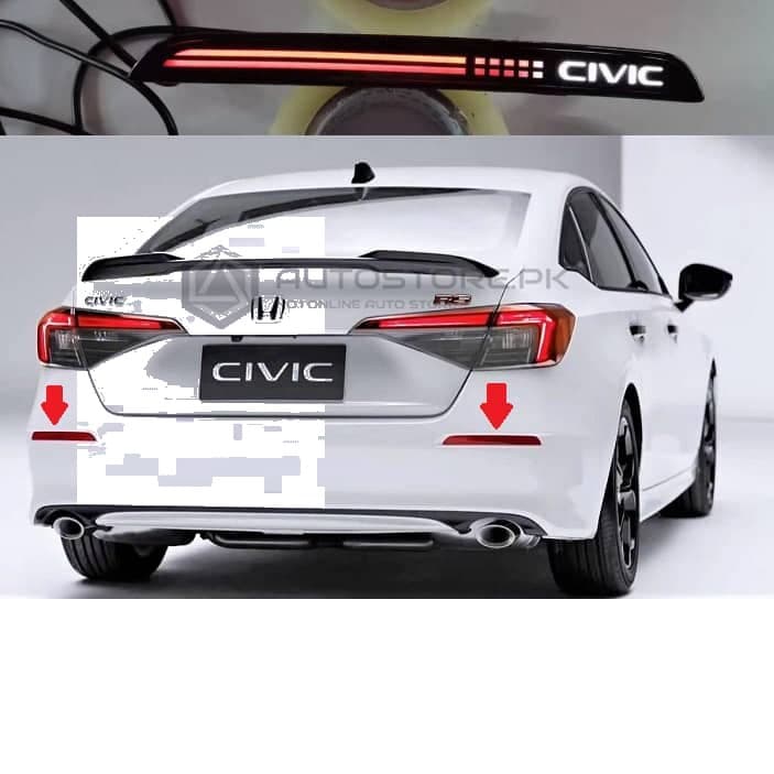 Honda Civic Rear Bumper Reflector Smoke V2 2022-2023