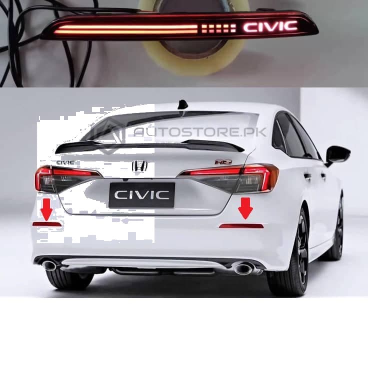 Honda Civic Rear Bumper Reflector Red V2 2022-2023