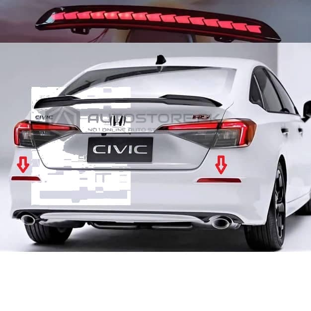 Honda Civic Rear Bumper Reflector Smoke V2 2022-2023