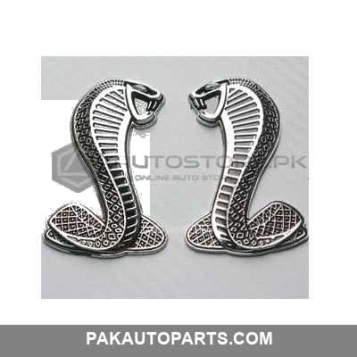Cobra Metal Logo Black Chrome Each