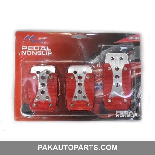 Non-Slip Racing Pedal Pad Red and Silver